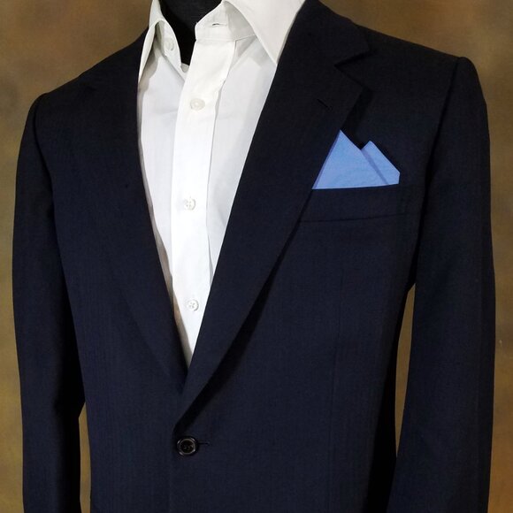 New - Periwinkle Blue Cotton Pre-Folded Pocket Square Handkerchief Insert - Picture 6 of 6